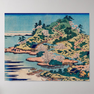 Sesshu Ajigawaguchi Tenposan av Katsushika Hokusai Poster