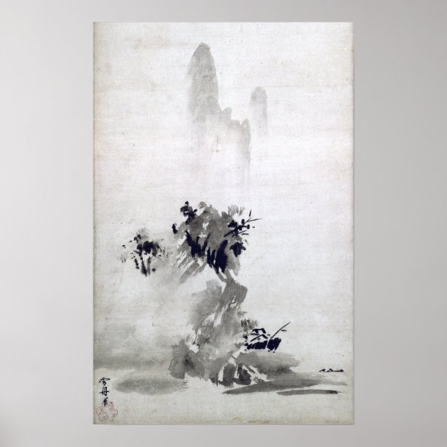Sesshu Toyo Haboku-Sansui liggande Poster (Framsidan)