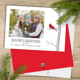 Sessionens Hälsning Photo Red Kardinal-jul Julkort