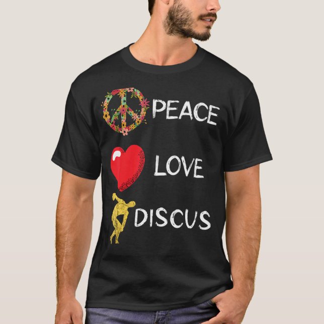 Sessionsdebatt om Kärlek Peace Discus Heart Harmon T Shirt (Framsida)