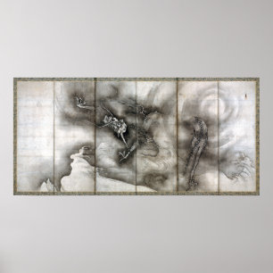 Sesson Shūkei Dragon och Tiger Poster