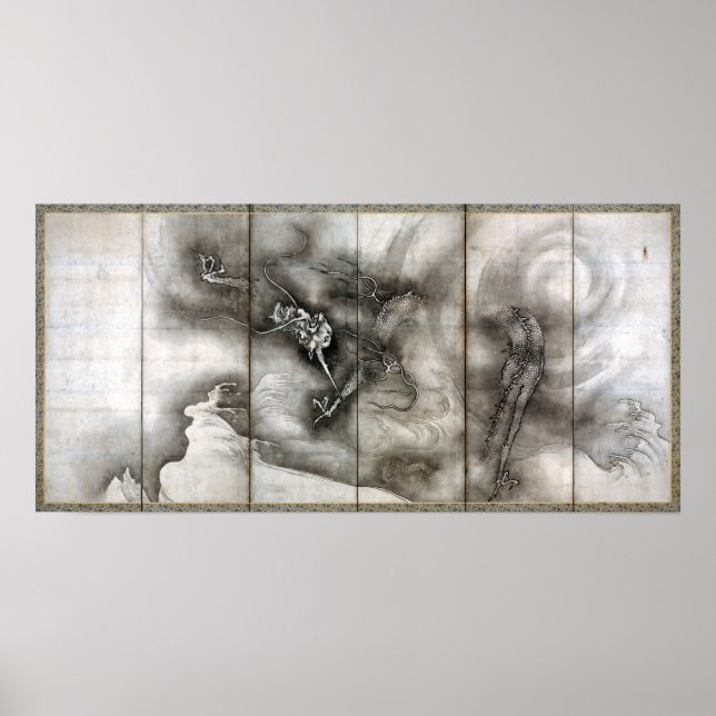 Sesson Shūkei Dragon och Tiger Poster (Framsidan)