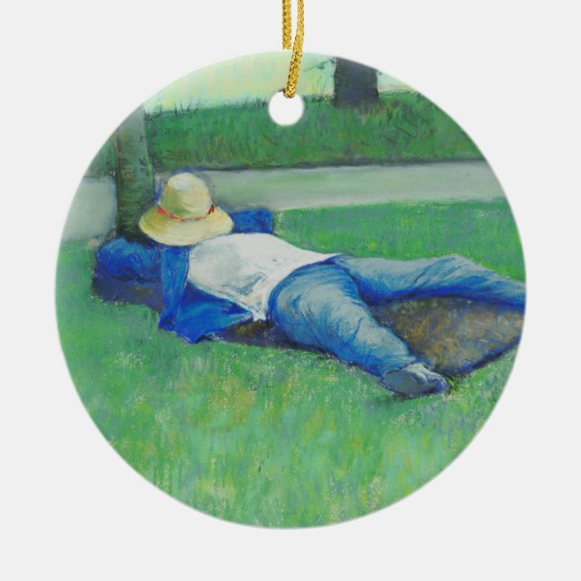 Sestasen (av Gustave Caillebotte) Julgransprydnad Keramik (Framsidan)
