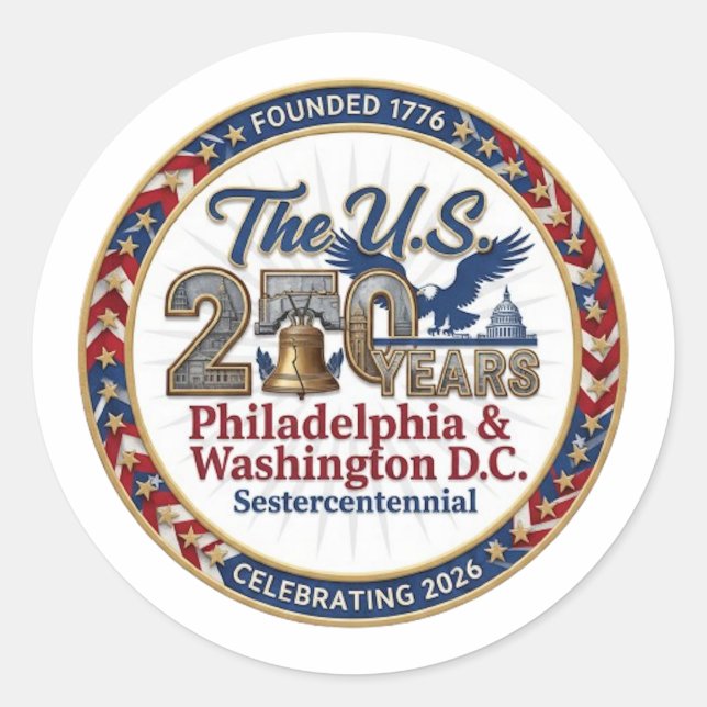 SESTERCENTENNIAL RUNT KLISTERMÄRKE (Framsida)