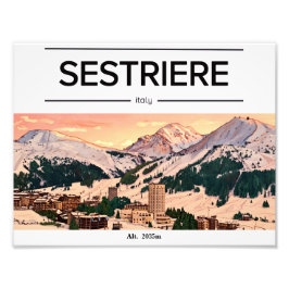 Sestriere Sky resort Bergsposter Fototryck