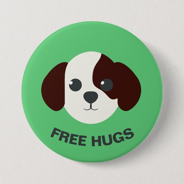 Set 1 - Hund Pin - "Free Hugs" Knapp (Framsida)
