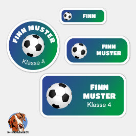 Set - 24 Namensaufkleber Fußball Farbverlauf |   Klistermärken