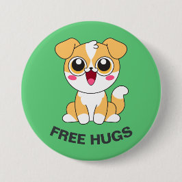 Set 2 - Hund Pin - "Free Hugs" Knapp