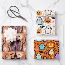 Set de hojas de papel de regalo Magia Espeluznante