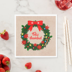 Set Feliz Navidad God jul Wand Luncheon Pappersservett