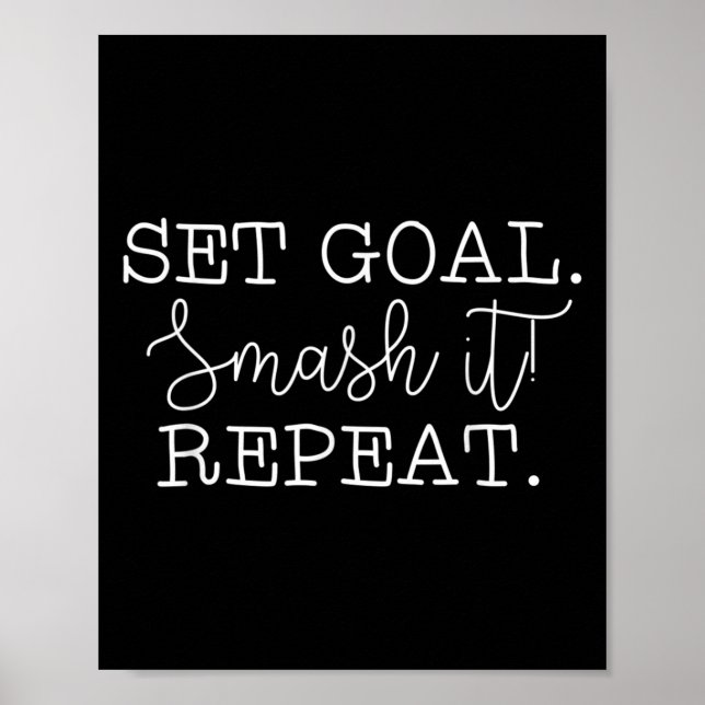 Set Goal Smash It Repeat Motivational Goal Setting Poster (Framsidan)