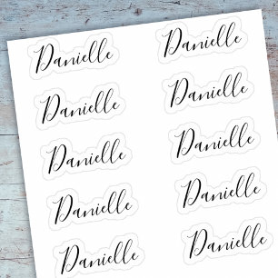 Set med 10 - Elegant namnteckningsskript Danielle Klistermärken