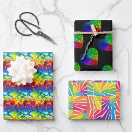 Set med 3 st Pride-inspirerade presentpapper ark