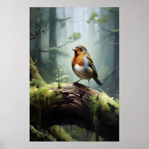 Set med 5 tryck från mörk magisk skog, Woodland Mo
