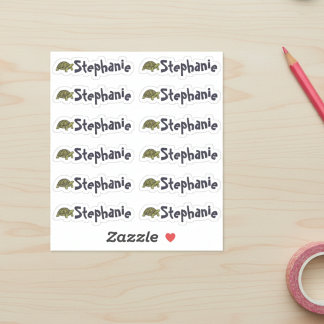 Set of 12 Cute Turtle Name Labels Klistermärken