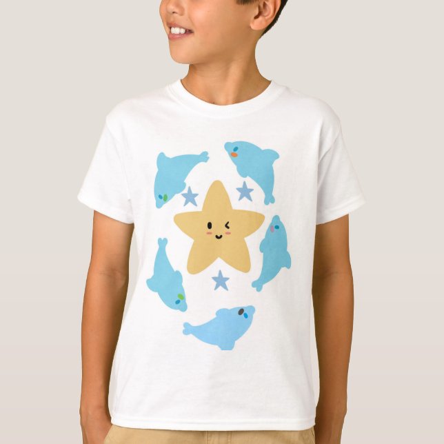Set of Blue sea Sharks with a Yellow Star T Shirt (Framsida)