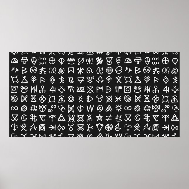 Set of symbols rune letters font. Ancient occult a Poster (Framsidan)