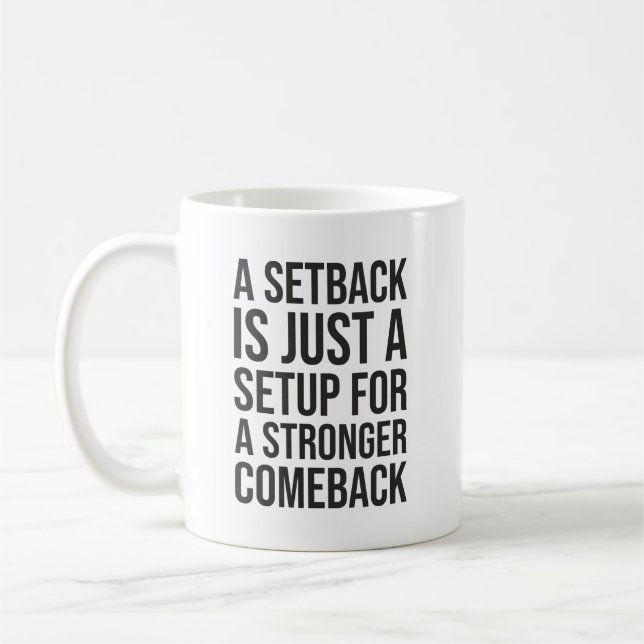 Setback vs Comeback - Framgångsrik Kaffemugg (Vänster)