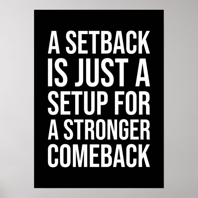 Setback vs Comeback - Framgångsrik Poster (Framsidan)