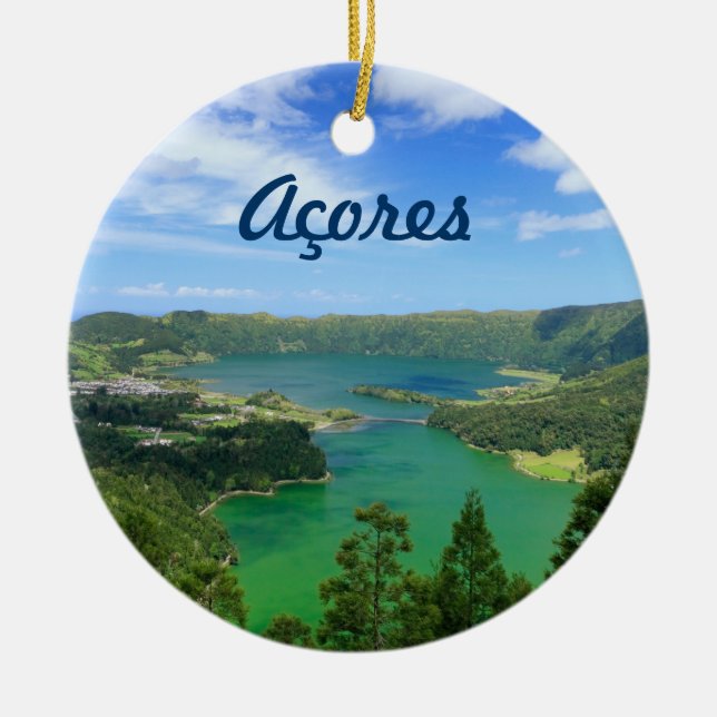 Sete Cidades - Azores Julgransprydnad Keramik (Framsidan)