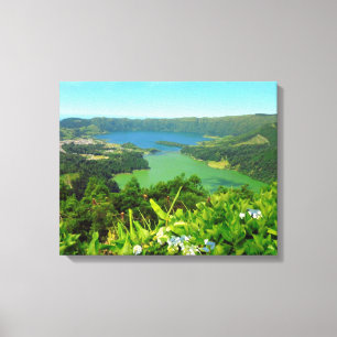 Sete Cidades Azores Kanvastryck 20 tum x 16 tum, 1