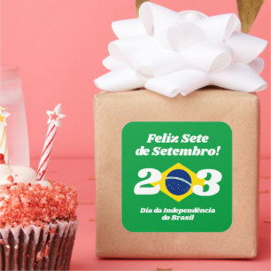 Sete de Setembro Independence day Brasilien Flagga Fyrkantigt Klistermärke