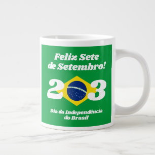 Sete de Setembro Independence day Brasilien Flagga Jumbo Mugg