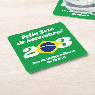 Sete de Setembro Independence day Brasilien Flagga Underlägg Papper Kvadrat
