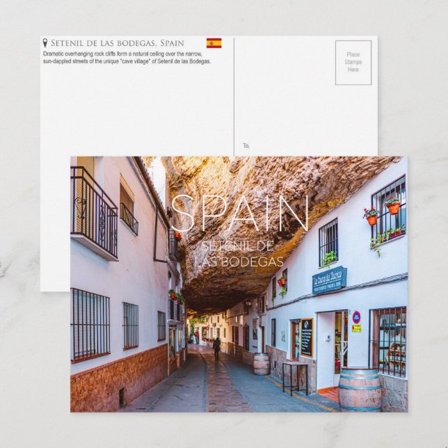 Setenil De Las Bodegas, Spanien Reseminnestkort Vykort (Fram/baksida)