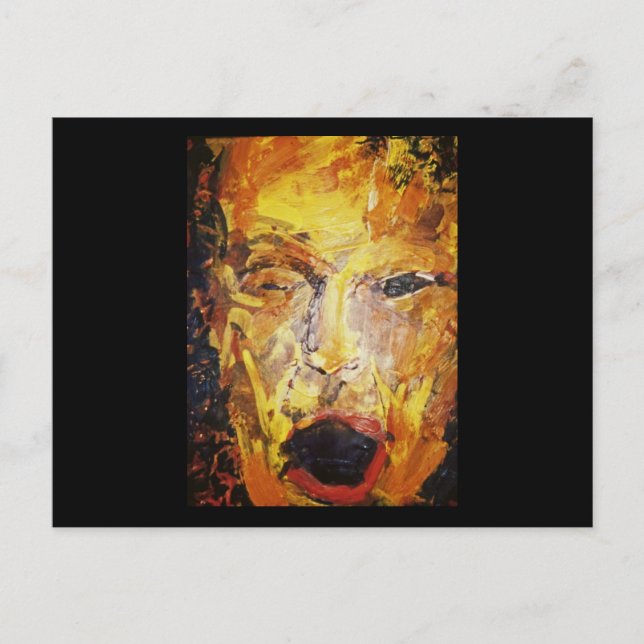 Seth, människans ansikte, ursprunglig akrylmålning vykort (Front)