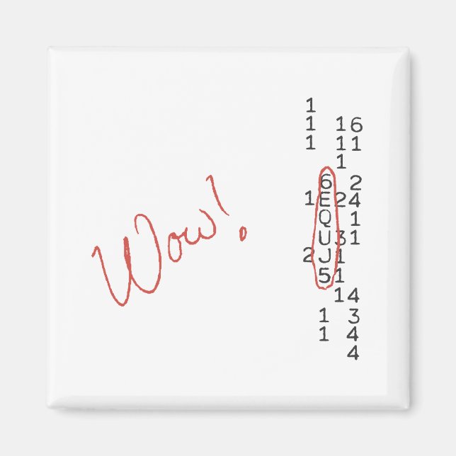 SETI-meddelande för wow-signal Magnet (Framsidan)