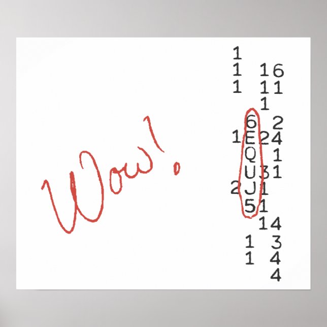 SETI-meddelande för wow-signal Poster (Framsidan)