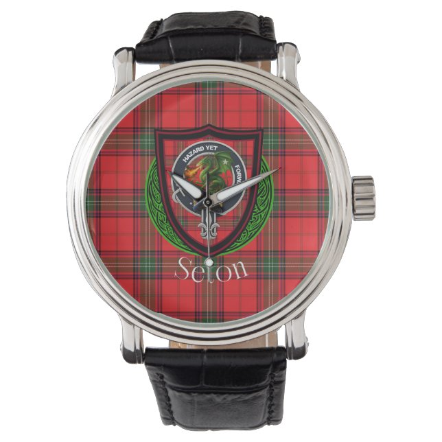 Seton Scottish Clan Tartan & Crest Armbandsur (Framsida)