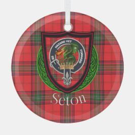 Seton Scottish Clan Tartan & Crest Julgransdekoration