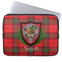 Seton skotska klan tartan och vapensköld