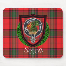 Seton skotska klan tartan och vapensköld