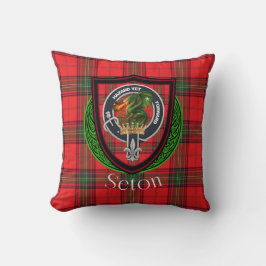 Seton skotska klan tartan & vapen kudde