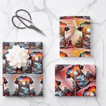 Sets de hojas de papel de regalo Nueva York 