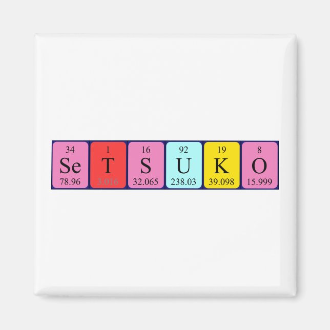 Setsuko periodiskt bord namn magnet (Framsidan)