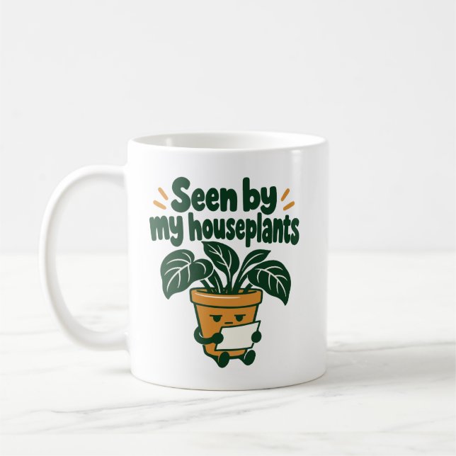 Sett av mina krukväxter Läskvitto Humor Kaffemugg (Vänster)