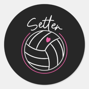 Setter för teamet i Volleyball Player Runt Klistermärke