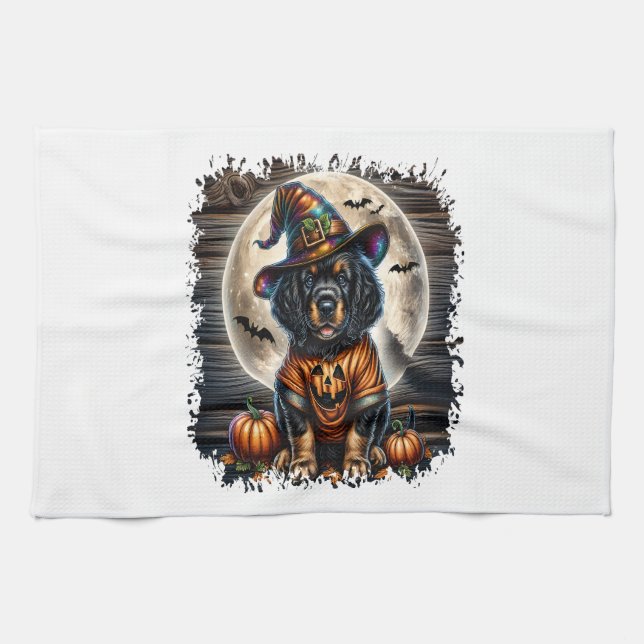Setter Hund Halloween Fyrkant Kökshandduk (Horisontell)