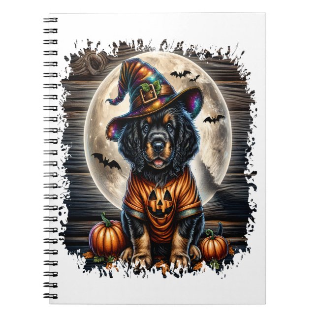 Setter Hund Halloween Square Anteckningsbok (Framsidan)