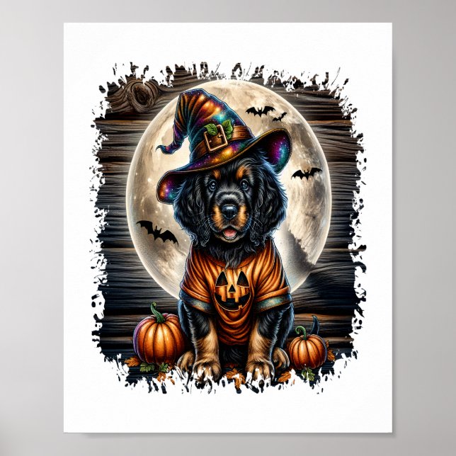 Setter Hund Halloween Square Poster (Framsidan)