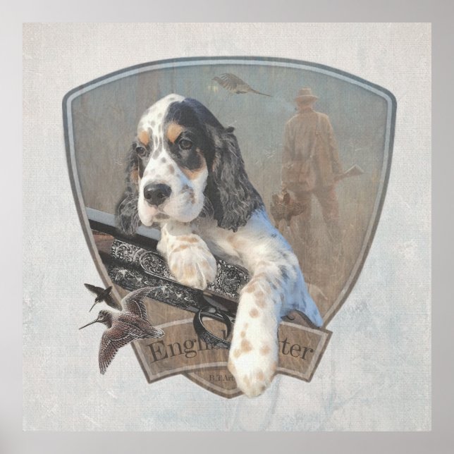 Setter-valp med klassisk pistol poster (Framsidan)