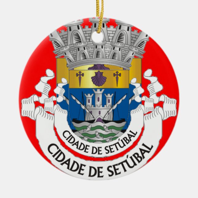 Setubal* Portugal prydnad/Setubal prydnad Julgransprydnad Keramik (Framsidan)