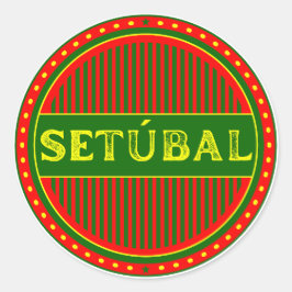 Setúbal Stad Strotsemblem – Portugisisk Identitet Runt Klistermärke