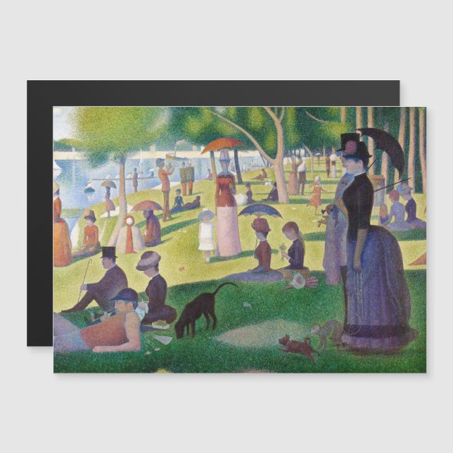 Seurat - A Söndag på La Grande Jatte Magnetic Card (Fram/baksida)