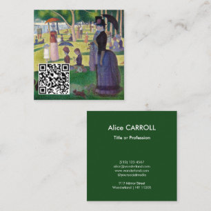 Seurat - A Söndag på La Grande Jatte - QR-kod Fyrkantigt Visitkort