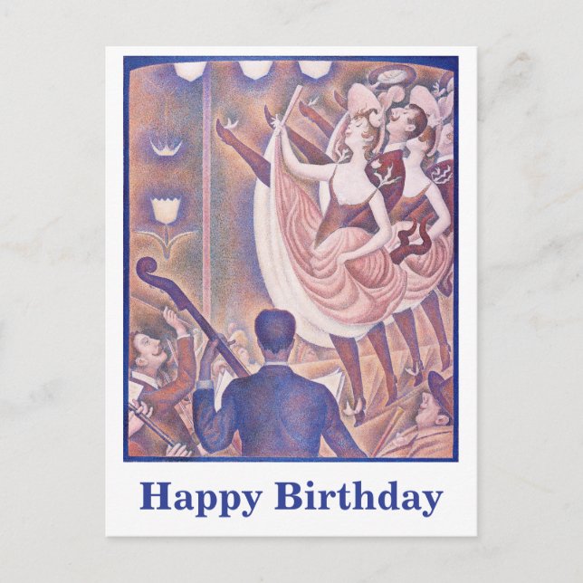 Seurat Can-can CC0011 Birthday Postcard Vykort (Framsida)